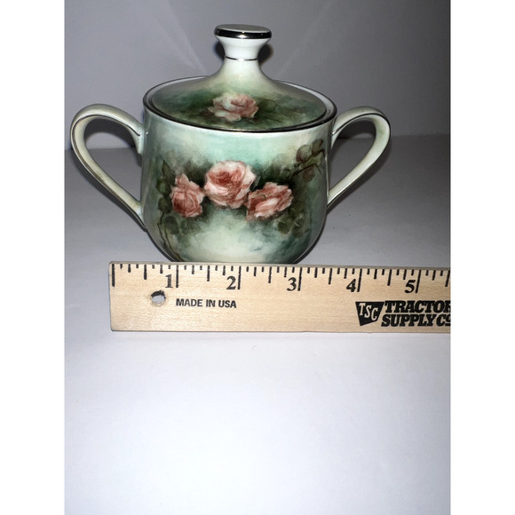Vintage Sango China Occupied Japan Rose Floral Design Sugar Bowl & Creamer - Picture 8 of 10